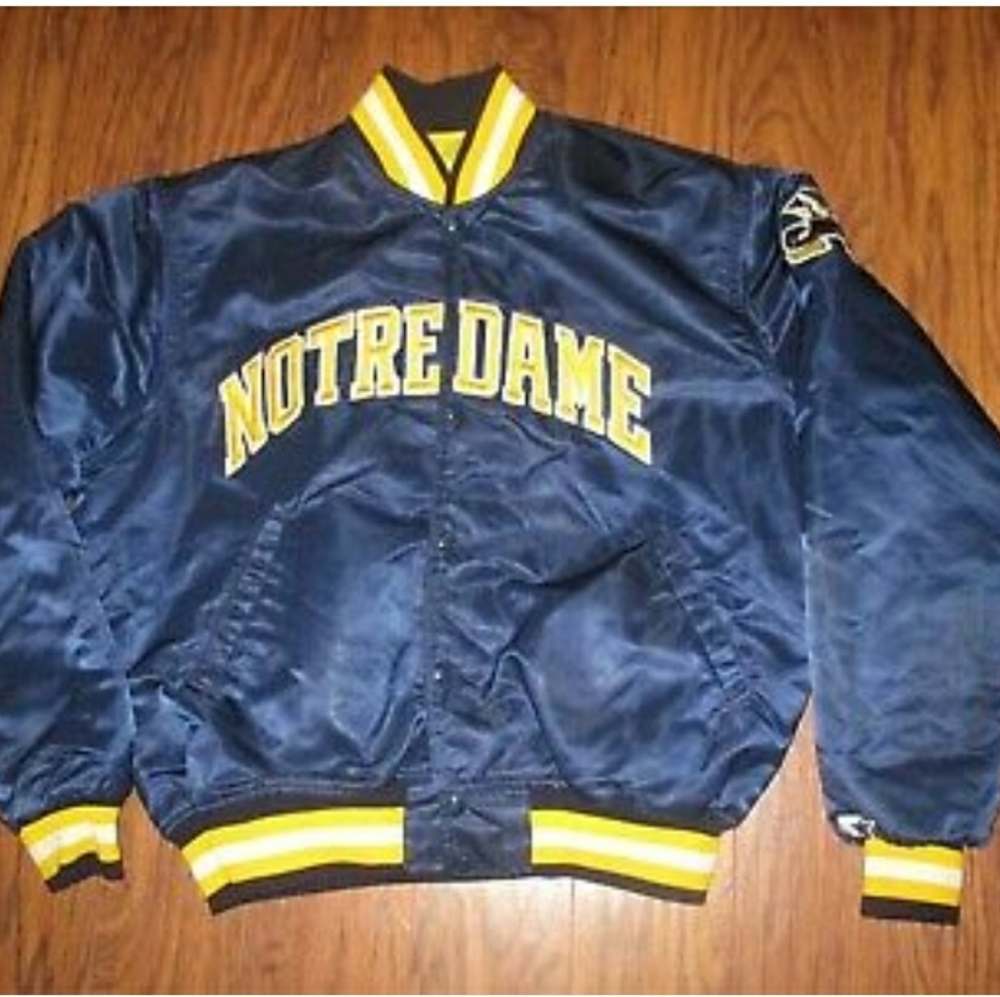 Vintage Notre Dame starter satin jacket XL